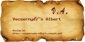 Vecsernyés Albert névjegykártya