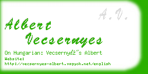 albert vecsernyes business card